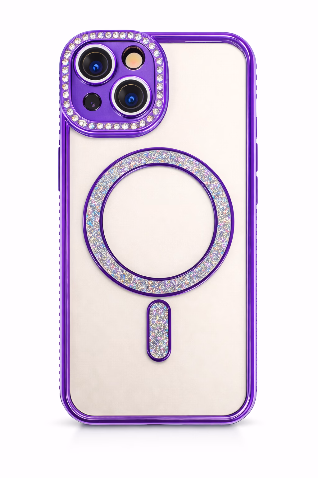 iPhone 15 - Bling Magsafe + Lens Protection - Purple